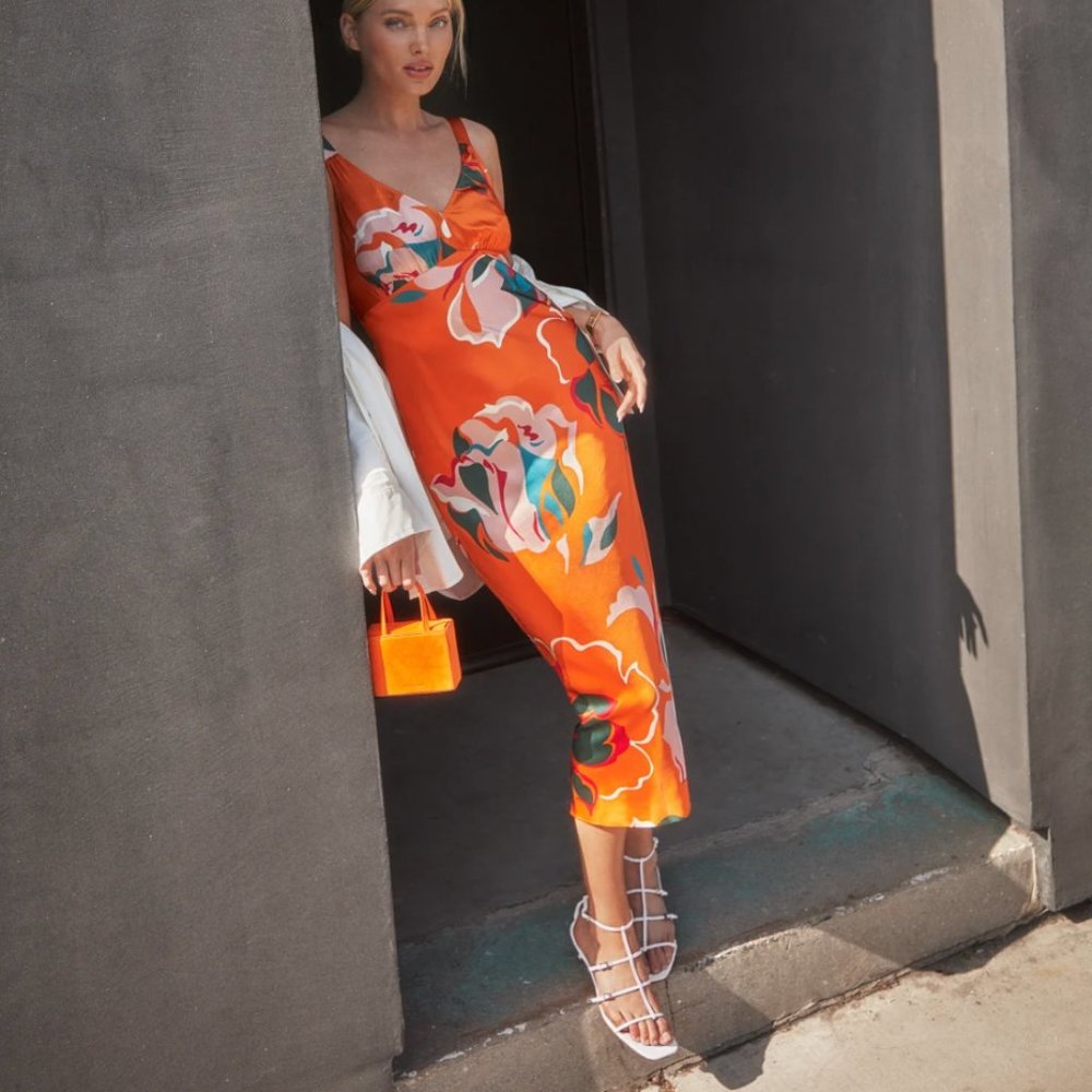 Reformation Daytona Silk Dress - Electra